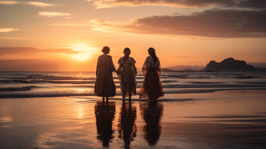 pngtree-three-women-are-standing-on-a-beach-as-one-of-the-picture-image_2611239
